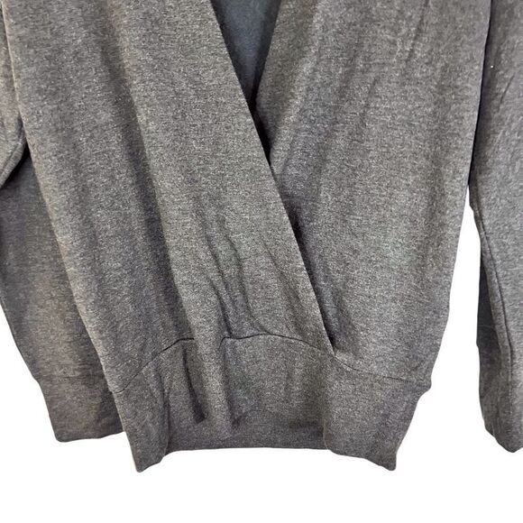 Athleta Purana VNeck Wrap Cross Over Sweater Size XS Gray Runs Big and Roomy - Picture 4 of 9